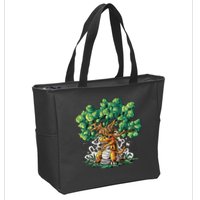 T Rex Smoking Joint Under A Tree Zip Tote Bag