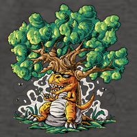 T Rex Smoking Joint Under A Tree Vector Backpack
