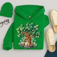 T Rex Smoking Joint Under A Tree Hoodie