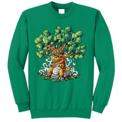 T Rex Smoking Joint Under A Tree Sweatshirt