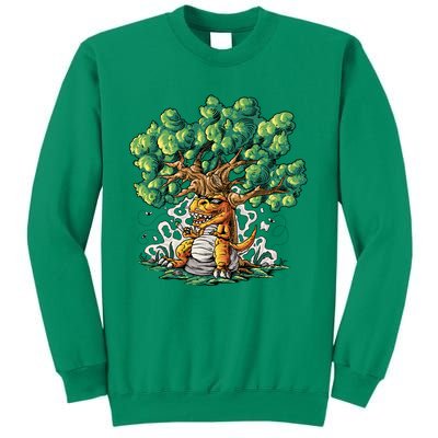 T Rex Smoking Joint Under A Tree Sweatshirt