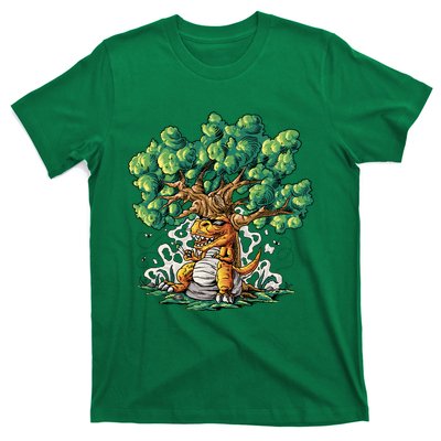 T Rex Smoking Joint Under A Tree T-Shirt