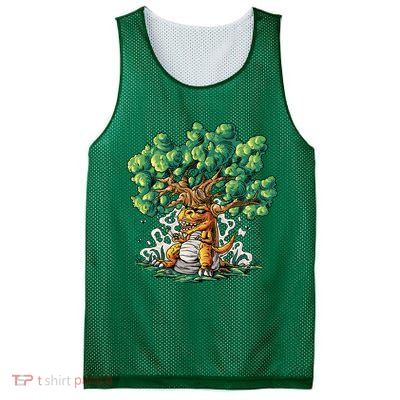 T Rex Smoking Joint Under A Tree Mesh Reversible Basketball Jersey Tank