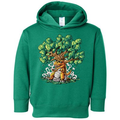 T Rex Smoking Joint Under A Tree Toddler Hoodie