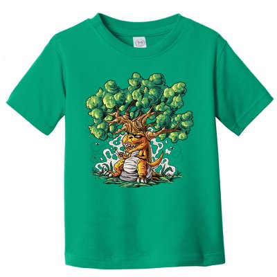 T Rex Smoking Joint Under A Tree Toddler T-Shirt