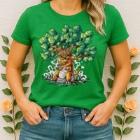 T Rex Smoking Joint Under A Tree Womens T-Shirt