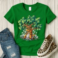 T Rex Smoking Joint Under A Tree Womens T-Shirt