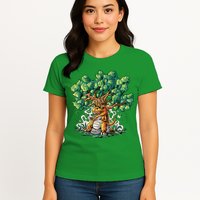 T Rex Smoking Joint Under A Tree Womens T-Shirt