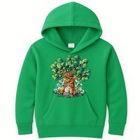 T Rex Smoking Joint Under A Tree Kids Hoodie