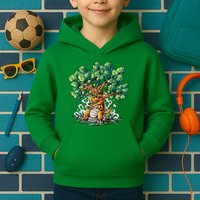 T Rex Smoking Joint Under A Tree Kids Hoodie