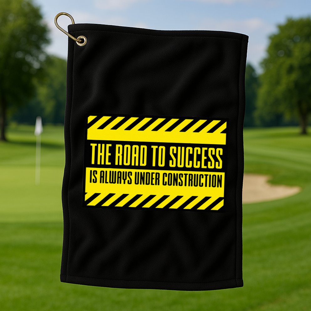 The Road To Success Is Always Under Construction Golf Towel