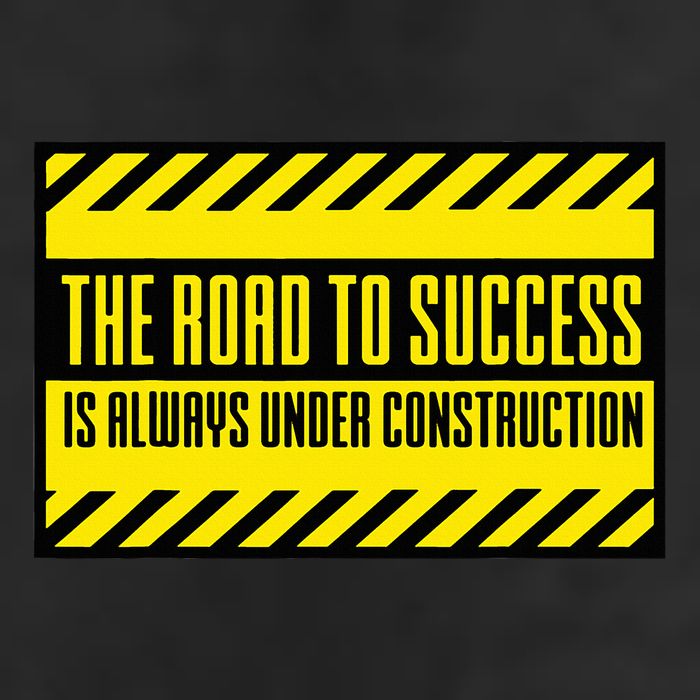The Road To Success Is Always Under Construction Golf Towel