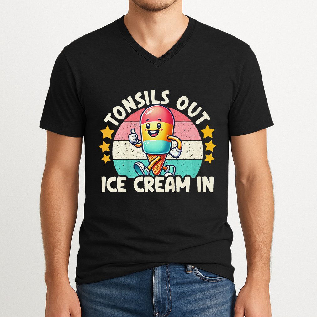 Tonsil Removal & Tonsillectomy Recovery Tonsils Out V-Neck T-Shirt
