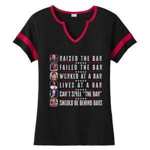 Trump Raised The Bar Harris Failed Funny Trump Politicians Ladies Halftime Notch Neck Tee