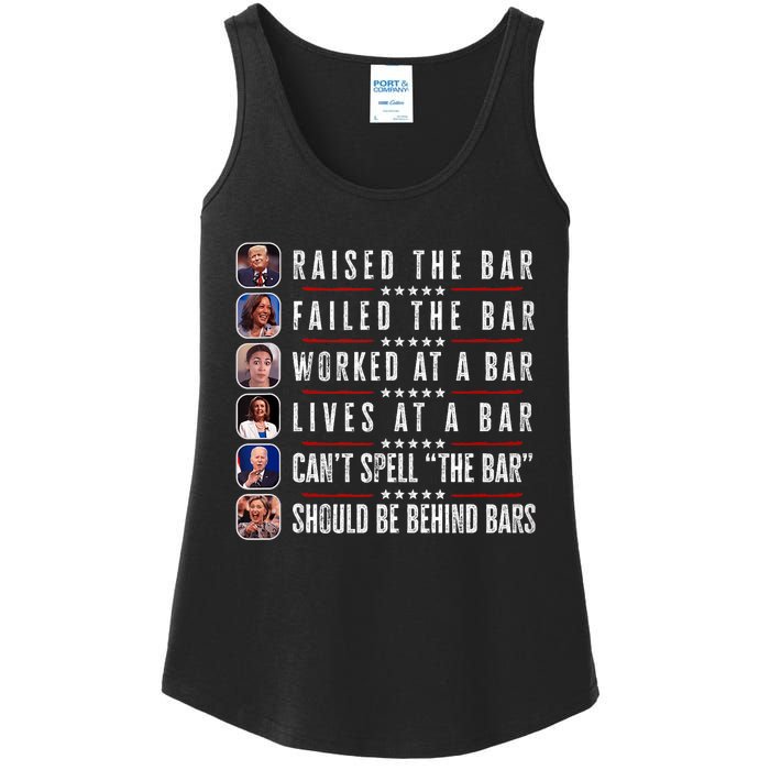 Trump Raised The Bar Harris Failed Funny Trump Politicians Ladies Essential Tank