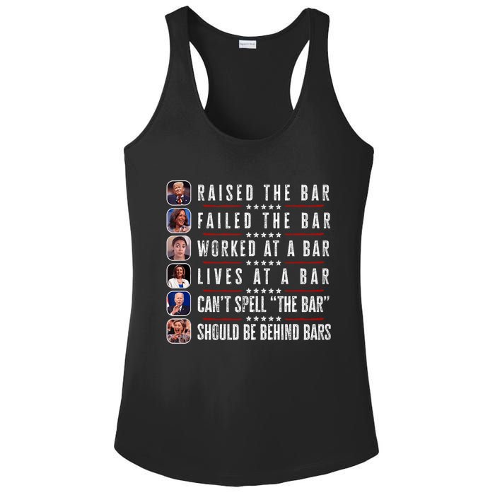 Trump Raised The Bar Harris Failed Funny Trump Politicians Ladies PosiCharge Competitor Racerback Tank