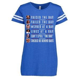 Trump Raised The Bar Harris Failed Funny Trump Politicians Enza Ladies Jersey Football T-Shirt