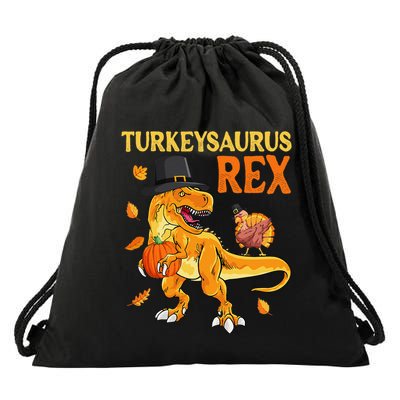 Turkeysaurus Rex Turkey Dab Dinothanksgiving Drawstring Bag
