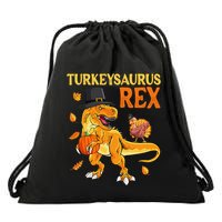 Turkeysaurus Rex Turkey Dab Dinothanksgiving Drawstring Bag