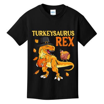 Turkeysaurus Rex Turkey Dab Dinothanksgiving Kids T-Shirt