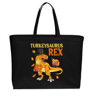 Turkeysaurus Rex Turkey Dab Dinothanksgiving Cotton Canvas Jumbo Tote