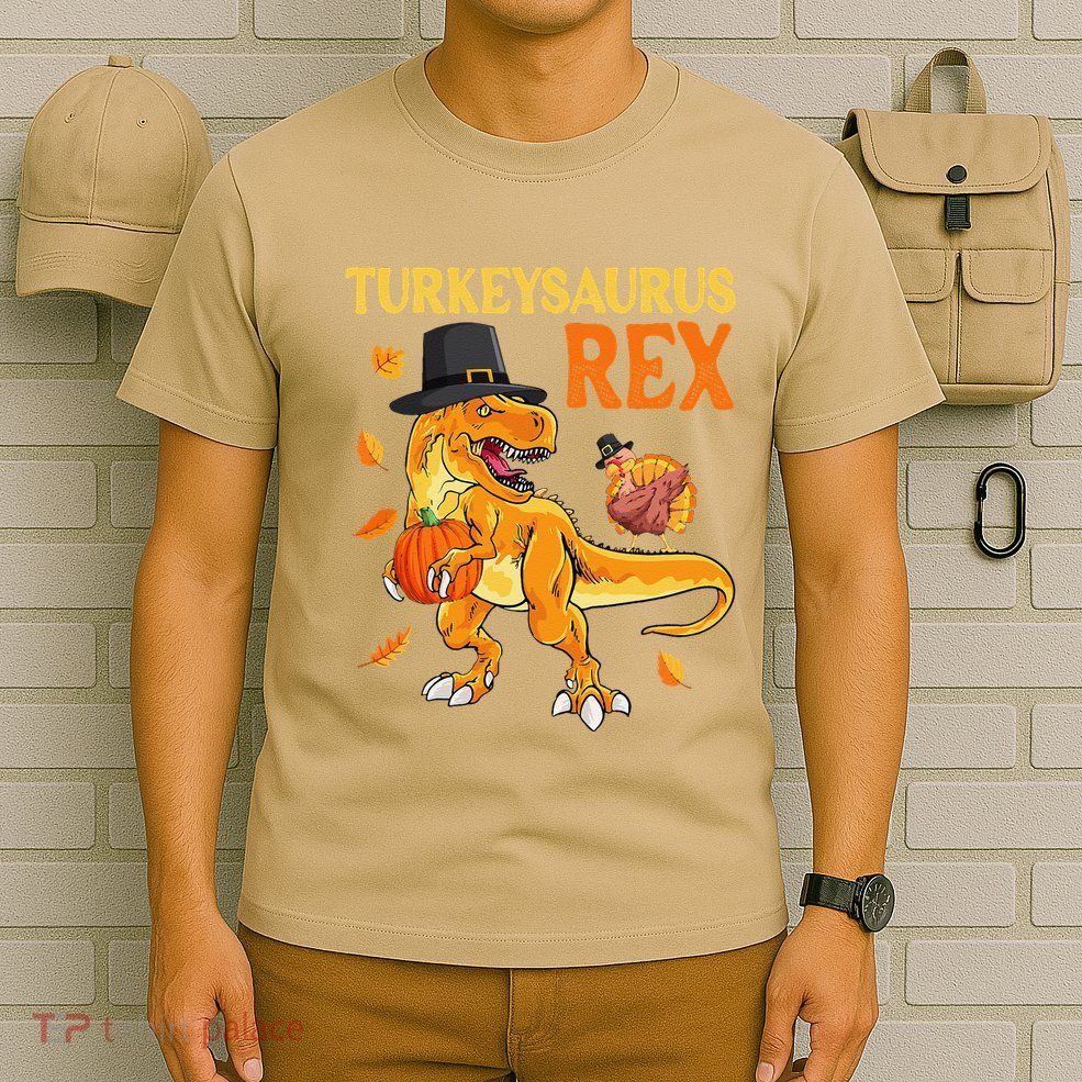 Turkeysaurus Rex Turkey Dab Dinothanksgiving T-Shirt