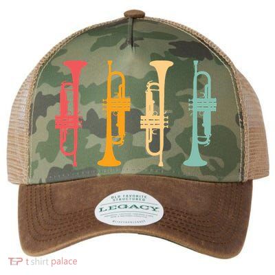 Trumpeter Retro Trumpet Silhouette For Trumpet Player Legacy Tie Dye Trucker Hat