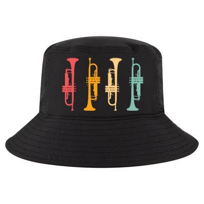 Trumpeter Retro Trumpet Silhouette For Trumpet Player Cool Comfort Performance Bucket Hat