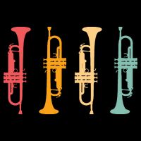 Trumpeter Retro Trumpet Silhouette For Trumpet Player Impact Tech Backpack