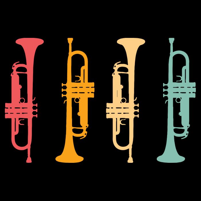 Trumpeter Retro Trumpet Silhouette For Trumpet Player Impact Tech Backpack