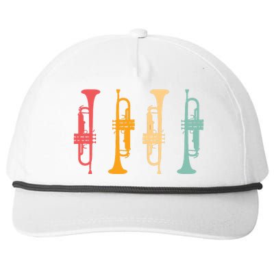 Trumpeter Retro Trumpet Silhouette For Trumpet Player Snapback Five-Panel Rope Hat