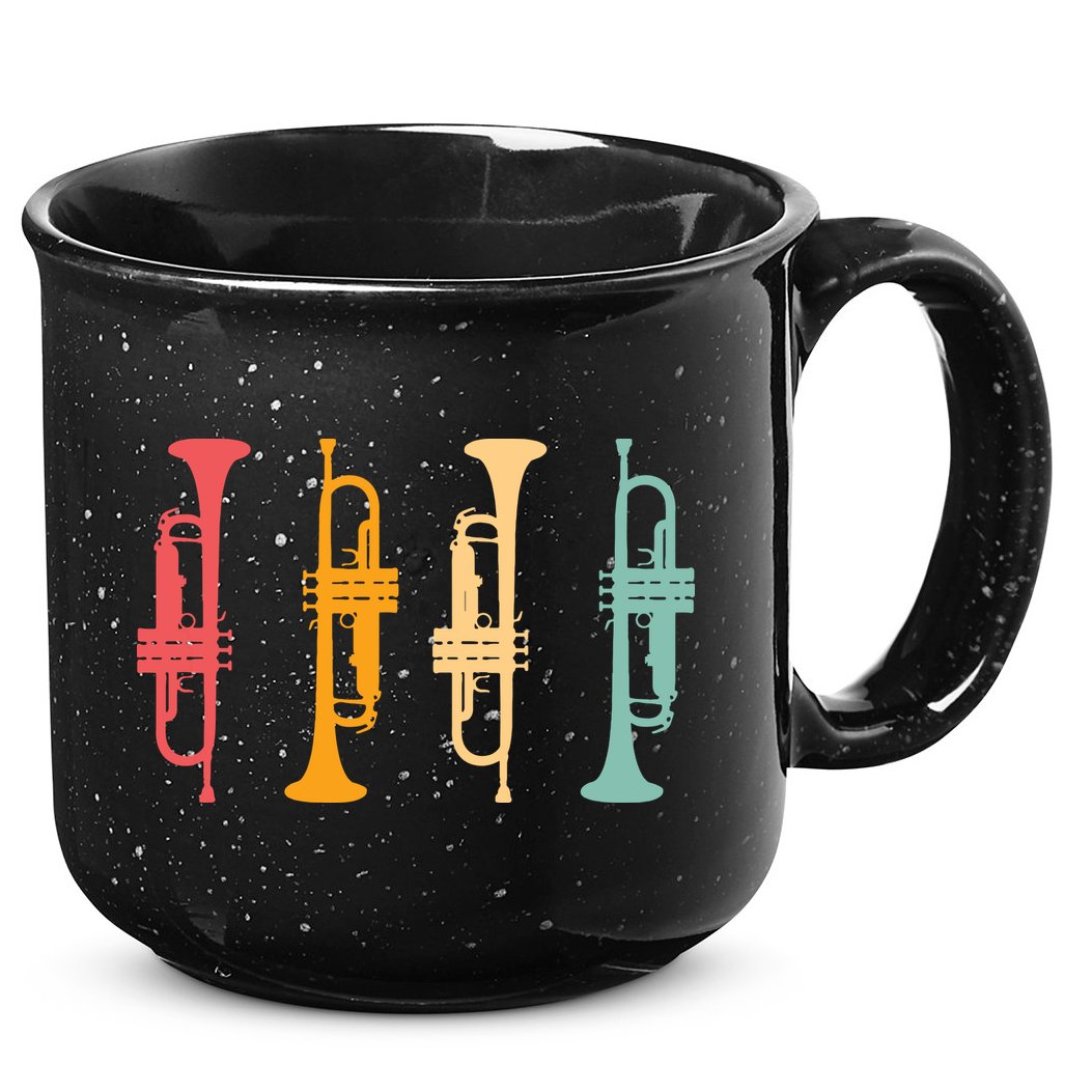 Trumpeter Retro Trumpet Silhouette For Trumpet Player 15oz Campfire Ceramic Mug