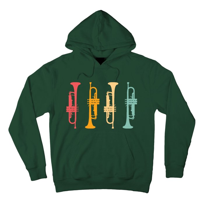 Trumpeter Retro Trumpet Silhouette For Trumpet Player Hoodie