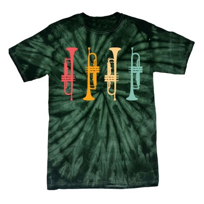 Trumpeter Retro Trumpet Silhouette For Trumpet Player Tie-Dye T-Shirt