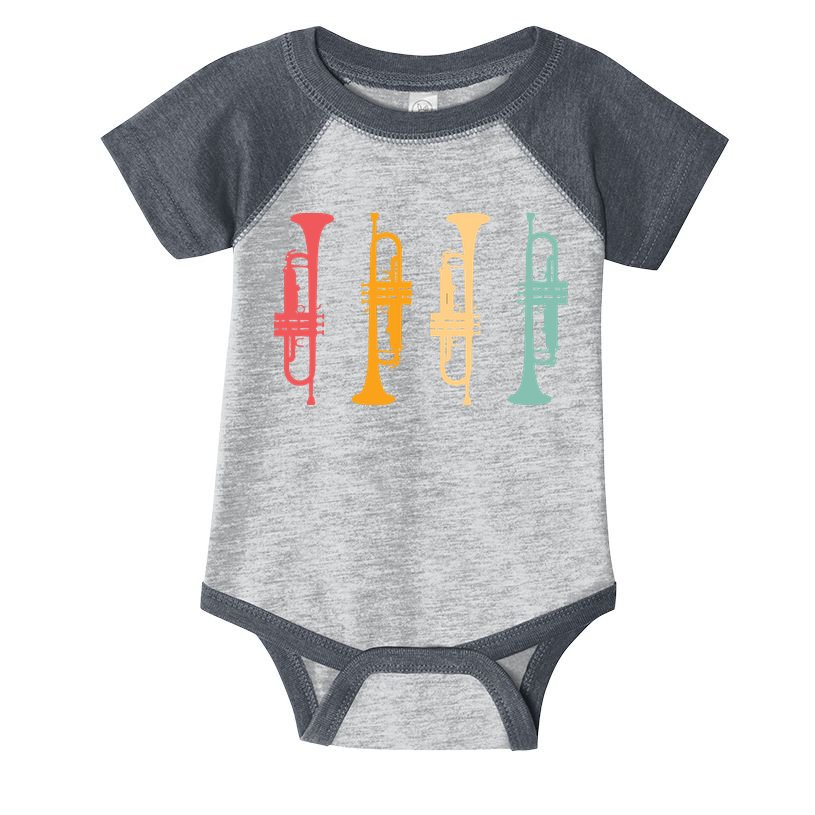 Trumpeter Retro Trumpet Silhouette For Trumpet Player Infant Baby Jersey Bodysuit