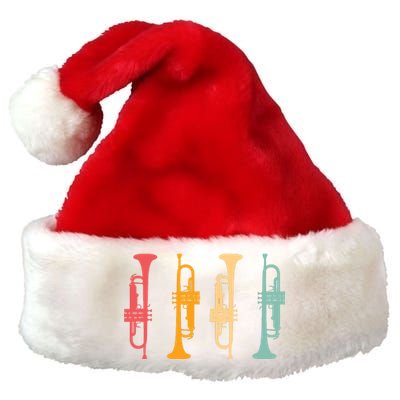 Trumpeter Retro Trumpet Silhouette For Trumpet Player Premium Christmas Santa Hat