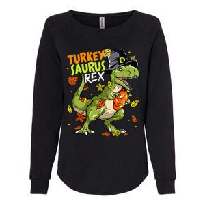 Turkeysaurus Rex Turkey Dino Thanksgiving Womens California Wash Sweatshirt