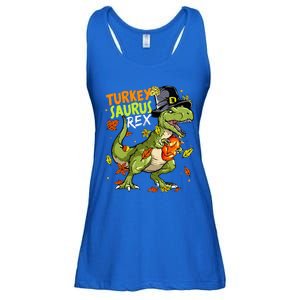 Turkeysaurus Rex Turkey Dino Thanksgiving Ladies Essential Flowy Tank