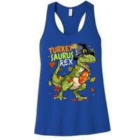 Turkeysaurus Rex Turkey Dino Thanksgiving Women's Racerback Tank