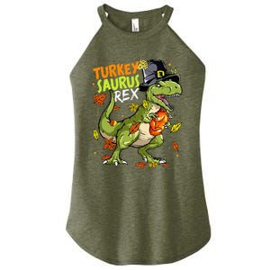 Turkeysaurus Rex Turkey Dino Thanksgiving Women's Perfect Tri Rocker Tank