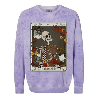 The Reader Tarot Card Bookish Colorblast Crewneck Sweatshirt