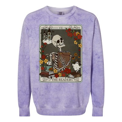 The Reader Tarot Card Bookish Colorblast Crewneck Sweatshirt