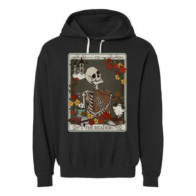 The Reader Tarot Card Bookish Garment-Dyed Fleece Hoodie