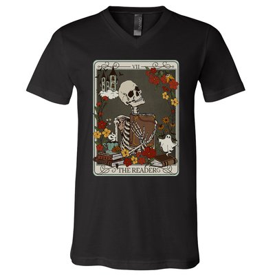 The Reader Tarot Card Bookish V-Neck T-Shirt