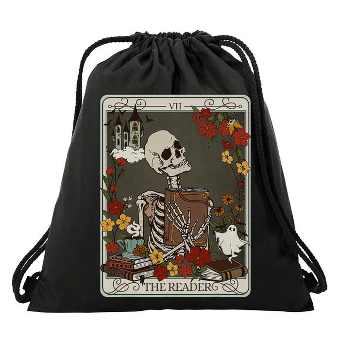 The Reader Tarot Card Bookish Drawstring Bag