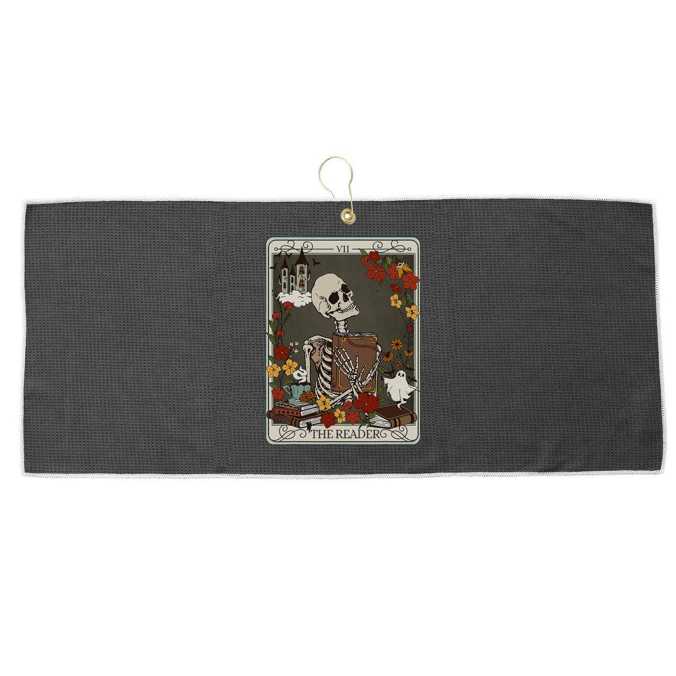 The Reader Tarot Card Bookish Large Microfiber Waffle Golf Towel