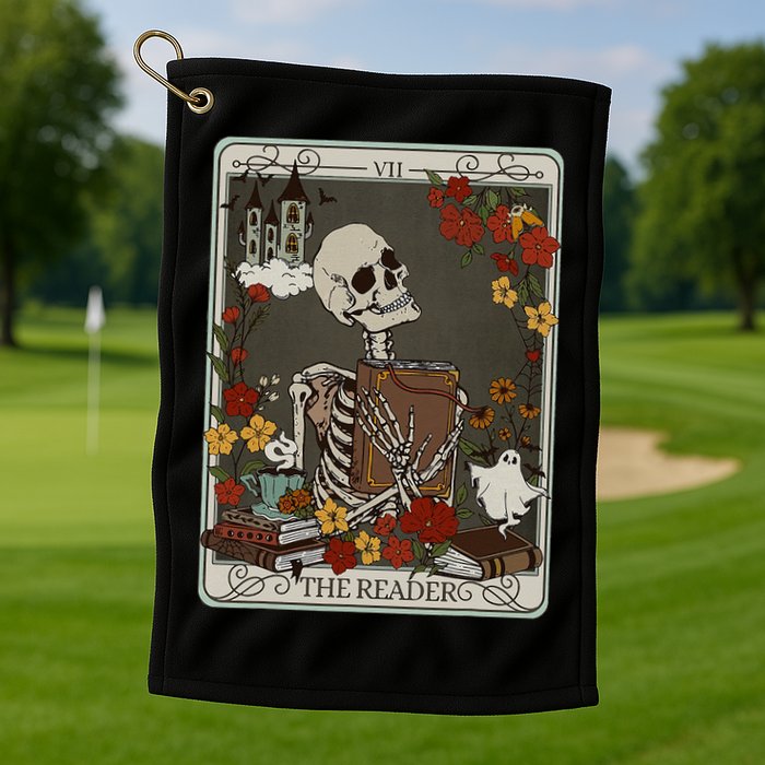 The Reader Tarot Card Bookish Golf Towel