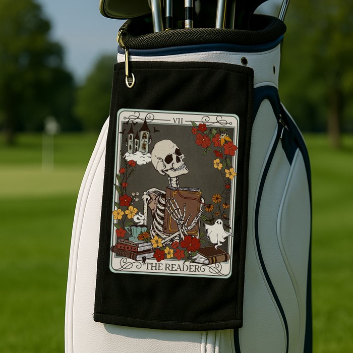 The Reader Tarot Card Bookish Golf Towel