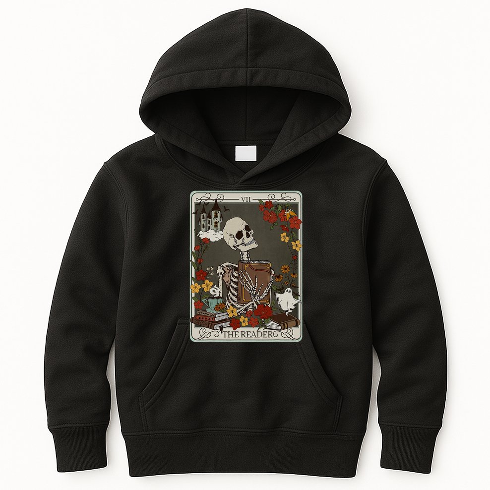 The Reader Tarot Card Bookish Kids Hoodie