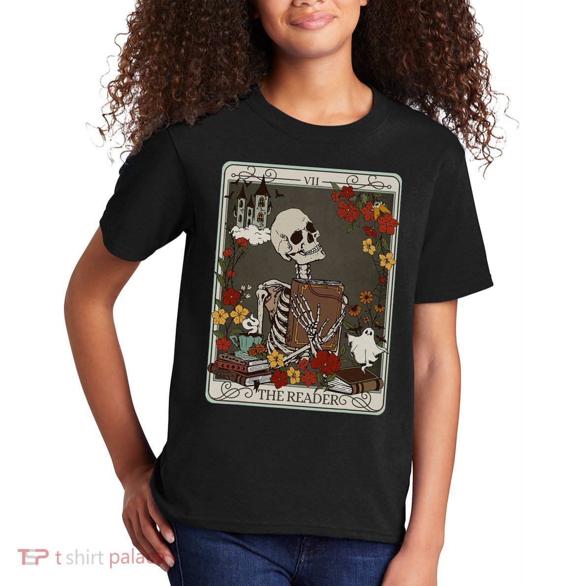 The Reader Tarot Card Bookish Kids T-Shirt
